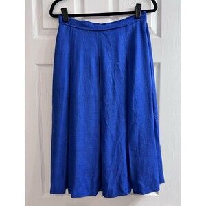 Vintage LIZ CLAIBORNE 100% Linen 29 inch Long Skirt Blue Women's Size 10